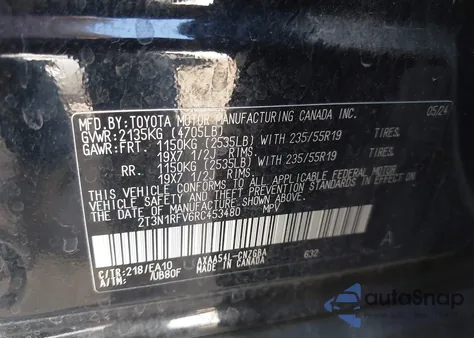 2024 Toyota Rav4 Limited из США, поврежденный, VIN 2T3N1RFV6RC453480